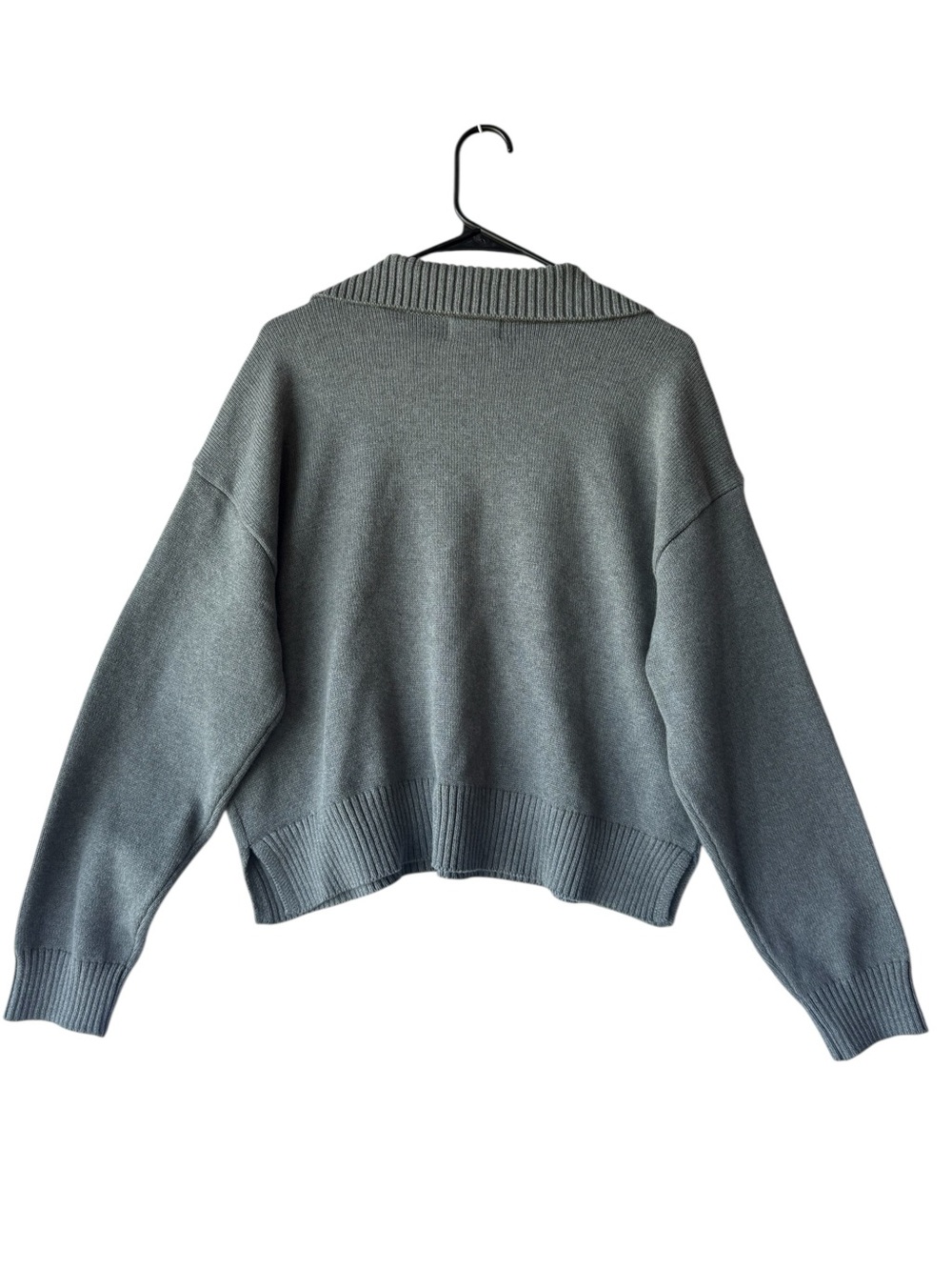 ✨2 Pack✨ Cotton Cream & Grey Collared V-Neck Sweaters - Picture 8 of 15